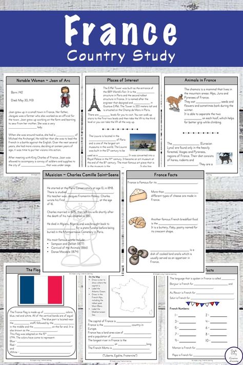 France Geography, France For Kids, France Study, Global Studies, Country Study, Study Craft, French Ideas, France Country, Geography Activities