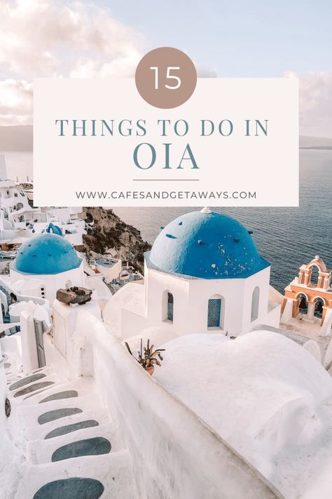 The Greatest Things to do in Oia, Santorini - Cafes and Getaways Santorini Shopping, Santorini Outfit Ideas, Santorini Greece Honeymoon, Europe Summer Travel, Greece Cruise, Santorini Travel Guide, Things To Do In Santorini, Santorini Oia, Oia Santorini Greece