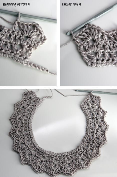 Very pretty! Crochet lace collar with pics and tutorial  {I think I am going to have to learn how to crochet!!!!} Col Crochet, Crochet Collar Pattern, Crochet Lace Collar, Crochet Collar, Necklace Patterns, Collar Pattern, Crochet Edging, Love Crochet, Lace Collar