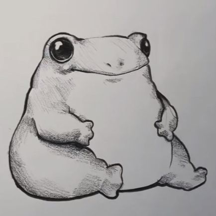 Frog Drawing Aesthetic, Simple Frog Drawing, Animal Sketches Easy, Frog Sketch, Land Animals, Frog Drawing, Easy Drawings Sketches, Animal Sketches, Sketches Easy