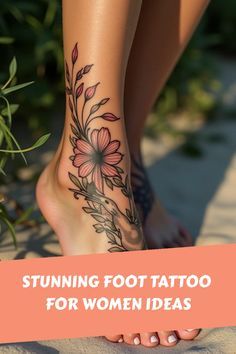 Side Feet Tattoos For Women, Hawaiian Ankle Tattoos For Women, Side Foot Tattoos For Women, Women Feet Tattoos, Foot Tattoo For Women, Side Foot Tattoos, Tattoo For Women Ideas, Heel Tattoos, Ankle Tattoo Designs