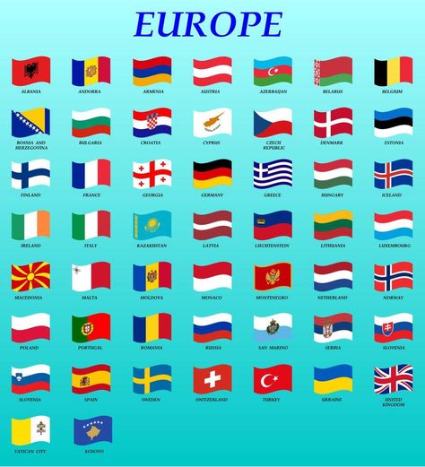 set of waving flags of Europe Flags Of Europe, Logo Quiz Answers, Flag Of Europe, Vector Animation, Logo Quiz, Vatican City, Macedonia, Slovenia, Serbia