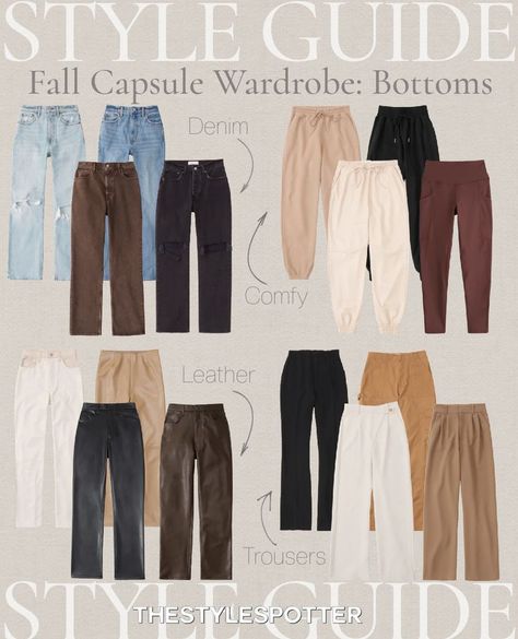 Different Bottoms For Women, Capsule Wardrobe Pants Only, Essential Pants Women, Staple Wardrobe Bottoms, Pants Essentials Women, Basic Bottoms For Women, Capsule Wardrobe Bottoms, Outfits With Pants Casual, Womens Trousers Outfits Winter