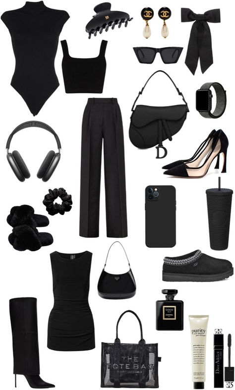 #goth #cleangirl #cleanaesthetic #cleangirlaesthetic #aesthetic #outfits #inspo #gothicfashion. Discover outfit ideas for everyday made with the shoplook outfit maker. How to wear ideas for Iphone 12 Pro Max and Coco Noir - Cologne Goth Minimalist Outfits, Minimal Goth Aesthetic, Dark Feminine Outfit Ideas, Clean Girl Goth Aesthetic, Clean Goth Aesthetic Outfits, Goth Clean Girl, Goth Clean Girl Aesthetic, Minimal Goth Outfit, Black Clothing Aesthetic