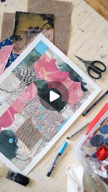 Laura Horn on Instagram: "3 mixed media approaches I love using to breathe new life into older pieces. 💫 P.S. Watch the full painting makeover on my latest YouTube video. ✂️🖊️🧵 ⠀ #paintingmakeover #mixedmediaart #carveouttimeforart #mixedmediatechniques #youtubeartist #collageart #markmaking #intuitiveart" Laura Horn, Youtube Artists, Mixed Media Techniques, Intuitive Art, Mark Making, Color Swatches, Youtube Video, Mixed Media Art, Collage Art