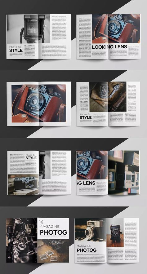 Photography Magazine Layout, Table Of Contents Magazine, Camera Layout, Photography Portfolio Layout, Magazine Examples, Graphic Magazine, Coffee Magazine, Indesign Layout, Booklet Template