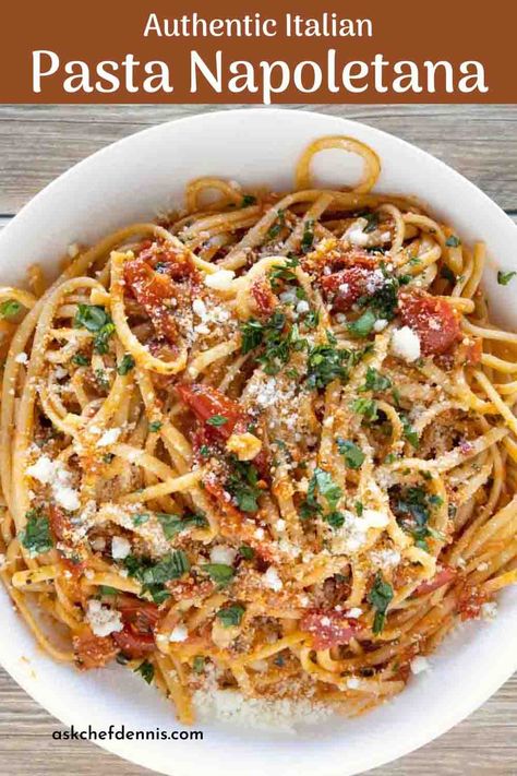 Easy Cream Cheese Pasta, Napoletana Sauce, Canned Cherry Tomatoes, Dinner With Pasta, Neapolitan Pasta, Simple Pasta Sauce, Quick Pasta Sauce, Easy Italian Pasta, Italian Pasta Recipe