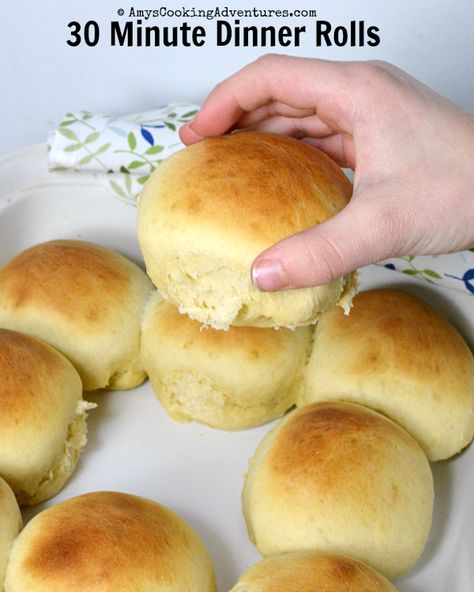 30 Minute Dinner Rolls, Recipes Biscuits, Dinner Rolls Easy, Yeast Rolls Recipe, Homemade Breads, Homemade Rolls, 30 Minute Dinners, Biscuit Rolls, Homemade Dinner Rolls