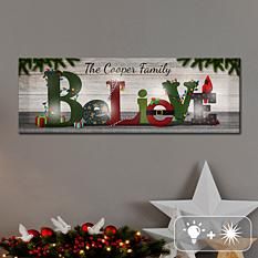 TwinkleBright™ LED Believe Canvas Christmas Believe, Outdoor Christmas Tree, Dollar Store Christmas, Christmas Centerpieces Diy, Painting Canvases, Burlap Christmas, Table Of Contents, Christmas Mantels, Christmas Wood