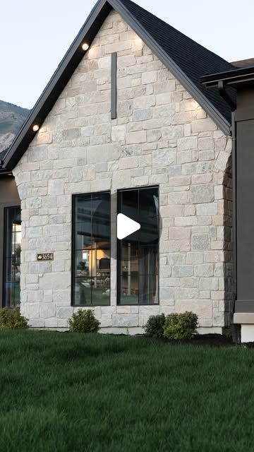 Light Stone Exterior House, Stone Stucco House Exterior, White Rock Exterior Homes, Mcgee And Co Exterior, Limestone Brick House Exterior, Board And Batten With Stone Exterior, Exterior Wall Cladding Texture, Limestone Exterior House, Stone Exterior Houses Farmhouse