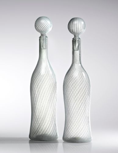 Paolo Venini 'Zanfirico' Bottles, circa 1954. Paolo Venini, Art Old, Venetian Glass, Global Art, Art Market, Art Exhibition, Murano Glass, Exhibitions, Bottles Decoration