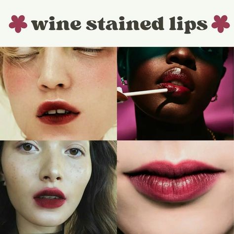 Wine Stained Lips, Stained Lips, Wine Stain, Wine Lips, Wine Stains, Character Makeup, Lip Stain, Pretty Makeup, Makeup Inspo