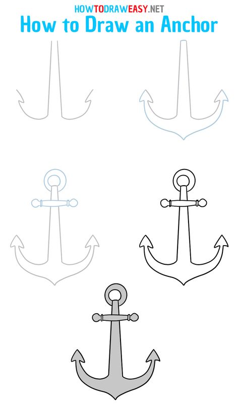 How to Draw an Anchor Step by Step #Anchor #Drawing #EasyDrawing #Sea #Sheep #DrawingTutorials #Sketch #Sketching #Ocean #Tattoo How To Draw An Anchor Step By Step, How To Draw Anchor, Anchor Drawing Easy, How To Draw An Anchor, Ocean Drawing Simple, Cruise Decorations, Sea Sheep, Anchor Drawing, Simple Drawing Tutorial