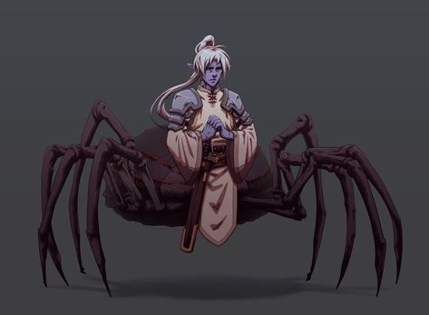 Spider Humanoid Male, Spider Anthro, Drider Art, Character Design Horror, Anthro Character Design, Spider Character Design, Spider Character, Anthro Character, Half Drow