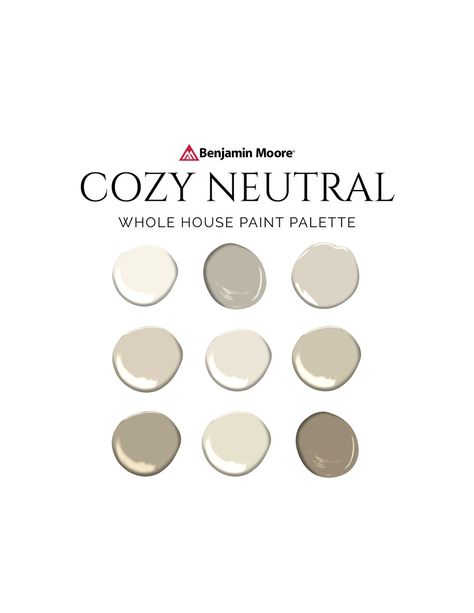 Hall Colours, Interior Design Color Palette, Neutral Paint Palette, Whole House Paint Colors, Quiet Moments Benjamin Moore, Space Decorations, Interior Paint Palettes, Warm Neutral Paint Colors, House Paint Colors