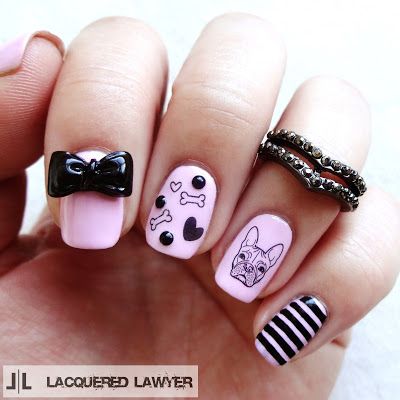 Dog Nail Art, Kids Nail Designs, Cat Nail Art, Kawaii Nail Art, Paint Nail, Themed Nails, Black Paris, Animal Nail Art, Nail Painting