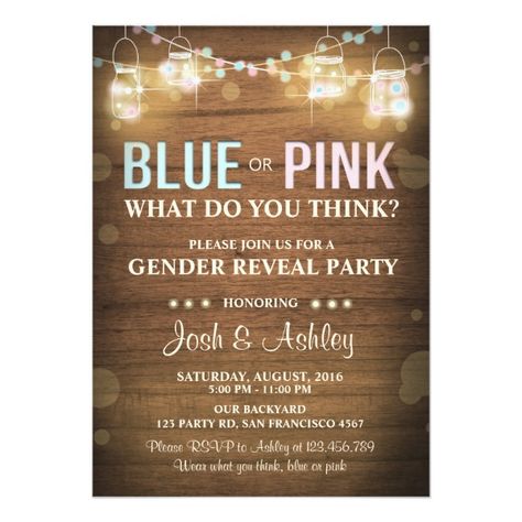 Gender reveal party invitation Rustic Wood Shower Rustic Gender Reveal, Housewarming Invitation, Mason Jar Wedding Invitations, Rustic Baby Shower Invitations, Gender Reveal Ideas, Custom Baby Shower Invitations, Gender Reveal Party Invitations, Rustic Shower, House Warming Invitations