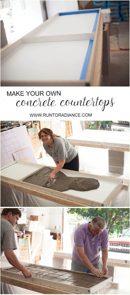 DIY concrete countertops from start to finish! This tutorial shows you exactly how to build and pour your own concrete counters. I love how they turned out- and they only cost a few hundred! Going to try this one for sure. Concrete Counters, Countertops Wood, Outdoor Kitchen Countertops, Diy Concrete Countertops, Concrete Counter, Concrete Kitchen, Diy Concrete, Concrete Projects, Belek