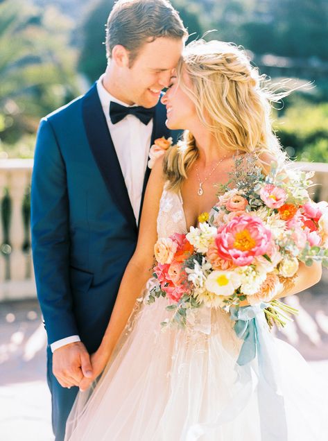 Nicole + Sheldon — haute blossoms floral Blue Peach Wedding, Wedding Color Pallet, Wedding Color Trends, Wedding Portrait Poses, Bohemian Wedding Inspiration, Bride Portrait, Summer Wedding Colors, Bay Area Wedding, Peach Wedding