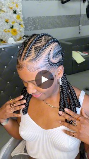 Facebook Stitch Braids With Barrel Ends, 8 Freestyle Stitch Braids, Cornrow Back Braid Styles, 6 Freestyle Stitch Braids, 8 Stitch Braids Cornrows, 6-8 Stitch Braids With Designs, Cute Cornrow Hairstyles For Natural Hair, Stitch Braids To The Back, 8 Stitch Braids With Design