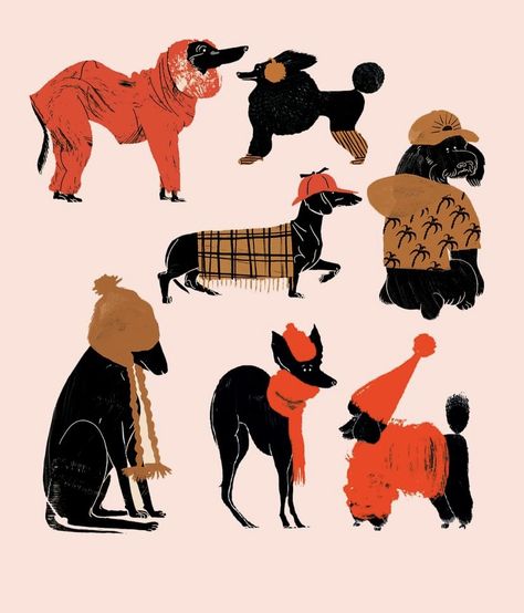 Dog Marketing, Schnauzer Art, Clothes Illustration, New Yorker Covers, City Dog, Winter Illustration, Pix Art, Winter Painting, I Am An Artist