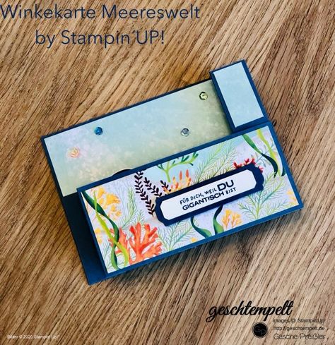 Winkekarte Meereswelt - eine Anleitung mit den Produkten von Stampin´UP! - geschtempelt - Gesche Preißler Gum, Card Holder, Candy