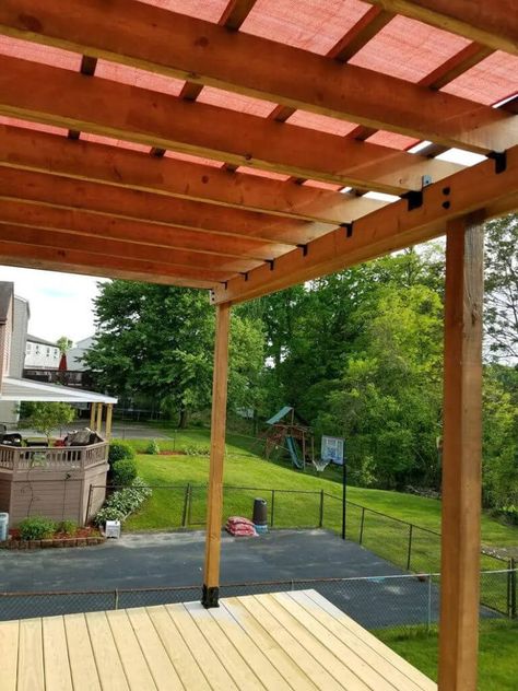 How to Build a Pergola on an Existing Deck That Will Stay Strong and Beautiful for Years - OZCO Building Products Build A Pergola, Wooden Decking, Pergola Decor, Small Pergola, Pergola Swing, Retractable Pergola, Building A Pergola, Pergola Attached To House, Deck Building