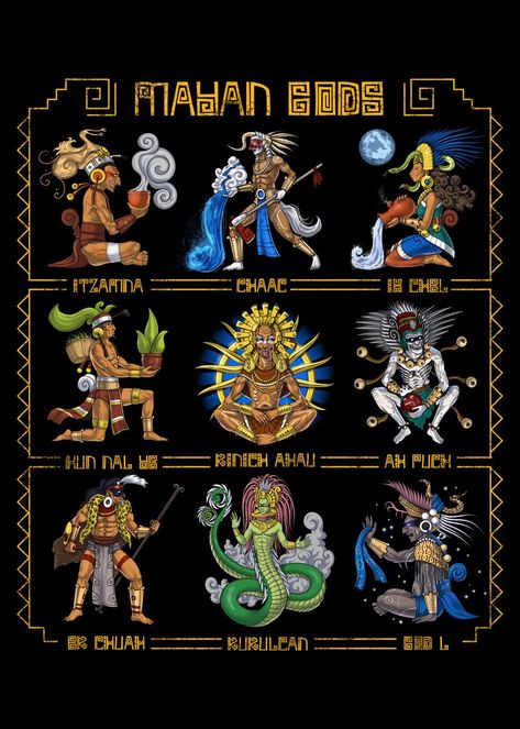 Mayan Gods, Mayan Astrology, Aztec Mythology, Aztec Civilization, Maya Civilization, World Mythology, Mexican Culture Art, Pagan Gods, Ancient Mayan