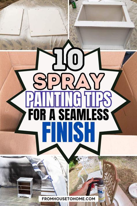 10 spray painting tips for a seamless finish Spray Paint Tips, Stone Spray Paint, Painting Tips And Tricks, Spray Paint Crafts, Small Room Diy, Art Techniques Tutorial, Easy Diy Home Projects, Spray Paint Furniture, Chalk Paint Recipe