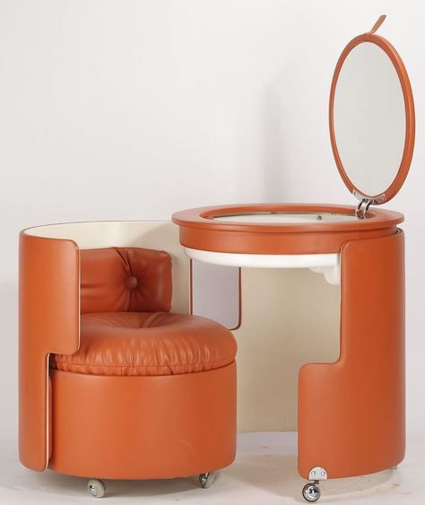 soup on Twitter: "thinking about this luigi massoni vanity… " Dilly Dally Vanity, Vanity Seating, Kursi Ban, Luigi Massoni, Dilly Dally, Barrel Furniture, Room Deco, Funky Furniture, Cool House Designs