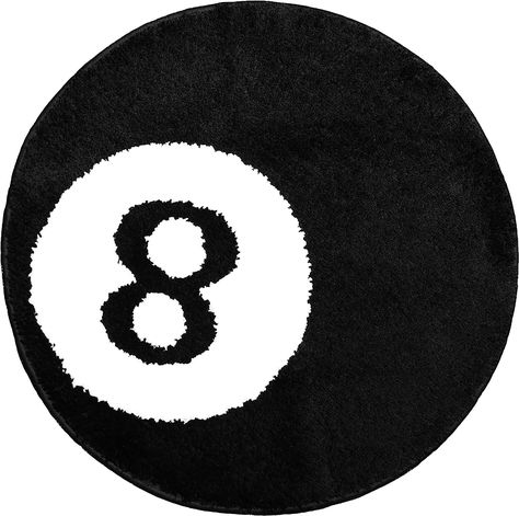 Eight Ball Rug, 8 Ball Rug, Magic Eight Ball, Rugs For Bedrooms, Alt Room Decor, Alt Room, Aesthetic Rugs, Y2k Room Decor, Hypebeast Room