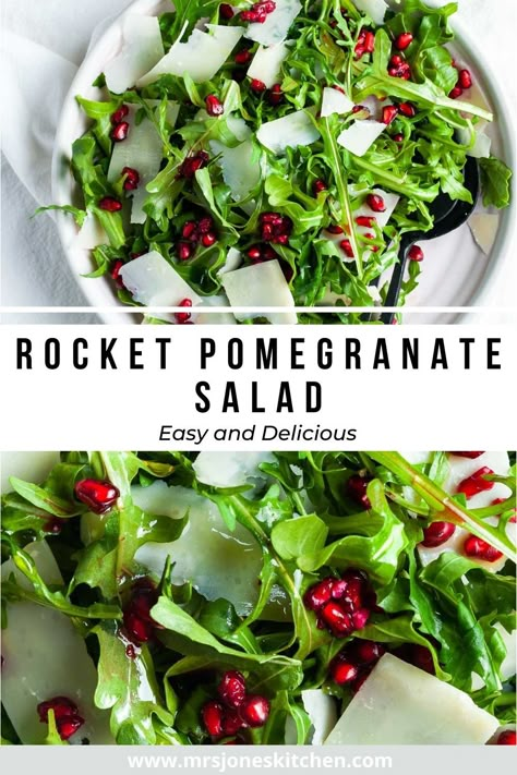 Rocket And Parmesan Salad, Arugula And Pomegranate Salad, Pomegranate Arugula Salad, Rocket Salad Ideas, Spring Mix Pomegranate Salad, Pomagranet Salad, Rocket Salad Recipe, Salad Recipes With Pomegranate, Xmas Salads Recipes