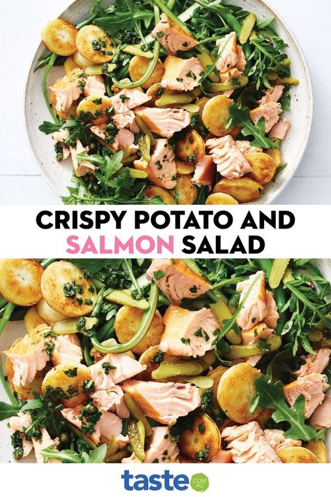 Hot Smoked Salmon, Smoked Salmon Salad, Salmon Salad Recipes, Smoked Salmon Recipes, Salmon Potato, Salmon Bowl, Salmon Salad, Dinner Inspiration, Crispy Potatoes