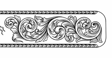 Engraving Designs Pattern, Engraving Art Drawing, Scrollwork Design, Scroll Engraving, Handmade Leather Work, Heraldry Design, Filigree Tattoo, Ornament Drawing, Leather Tooling Patterns