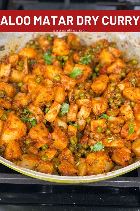 Potato And Pea Curry, Dry Curry, Vegan Curry Recipes, 2023 Recipes, Recipe Potato, Tomato Curry, Jeera Rice, Aloo Gobi, Lemon Rice