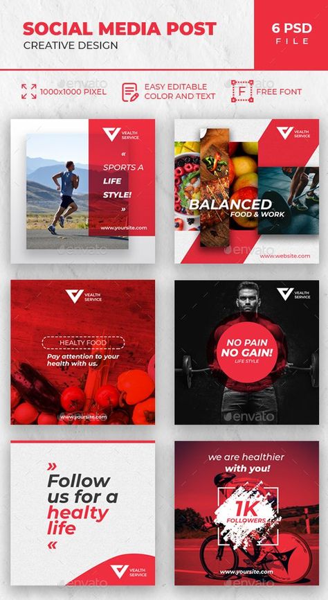 Instagram Social Media Pack - Templates PSD • Download Instagram Promotion, Beats Studio, Social Design, Media Design Graphics, Web Elements, Fb Ads, Social Media Pack, Social Media Poster, Social Media Design Inspiration