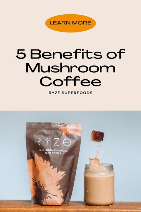 Ryze Superfoods Mushroom Coffee is full of health benefits like reducing stress, boosting immunity, enhancing mood, balancing the gut, and fighting off inflammation! With a rich and creamy taste, Ryze Mushroom Coffee offers all the flavor and convenience of your morning cup of joe with no jitters and no crash. This instant coffee is super convenient if you're looking to save time in the morning - just add hot water! Get 15% off your first bag using my code "COREYVOSS." Adaptogen Coffee, Mushroom Coffee Benefits, Coffee Health, Mushroom Benefits, Mushroom Tea, Coffee Alternative, Chaga Mushroom, Mushroom Coffee, Coffee Benefits