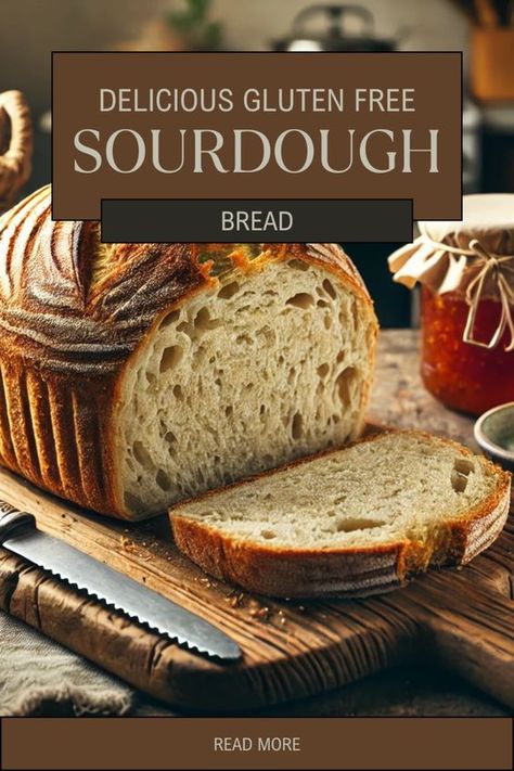 Craving sourdough but need to avoid gluten? Try this amazing gluten-free sourdough bread recipe that's full of flavor, perfectly chewy, and easy to make! Perfect for anyone looking to enjoy homemade bread without gluten. 🍽️ #GlutenFreeBaking #SourdoughBread #HomemadeBread #GlutenFreeLiving #BakingInspiration Homemade Gluten Free Sourdough Bread, Sourdough Bread Recipe Gluten Free, Wheat Free Sourdough Bread, Gluten Free Sourdough Bread Starter, Sourdough Gluten Free Discard Recipes, Gluten Free Sour Dough Starter Recipe, Gf Sourdough Bread Recipe, Easy Gluten Free Sourdough Bread, Gluten Free Sour Dough Bread Recipe