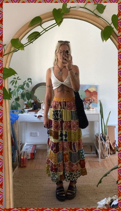 [CommissionsEarned] 97 Boho Summer Outfits Casual Tricks To Check Out At Once #bohosummeroutfitscasual Hippie Music Festival Outfit Ideas, Hippie Going Out Outfits, Whimsy Summer Outfits, Whimsical Concert Outfit, Hippie Modern Outfits, Hippy Summer Outfits, Boho Summer Outfits Casual, Hippie Concert Outfit, Concert Outfit Indie