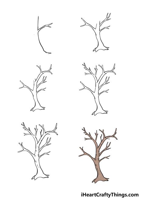 How To Draw Tree Branches, Tree Branch Drawing, Branches Drawing, Tips On Drawing, Draw Trees, Branch Drawing, Drawing Tree, Tree Stem, Art Help