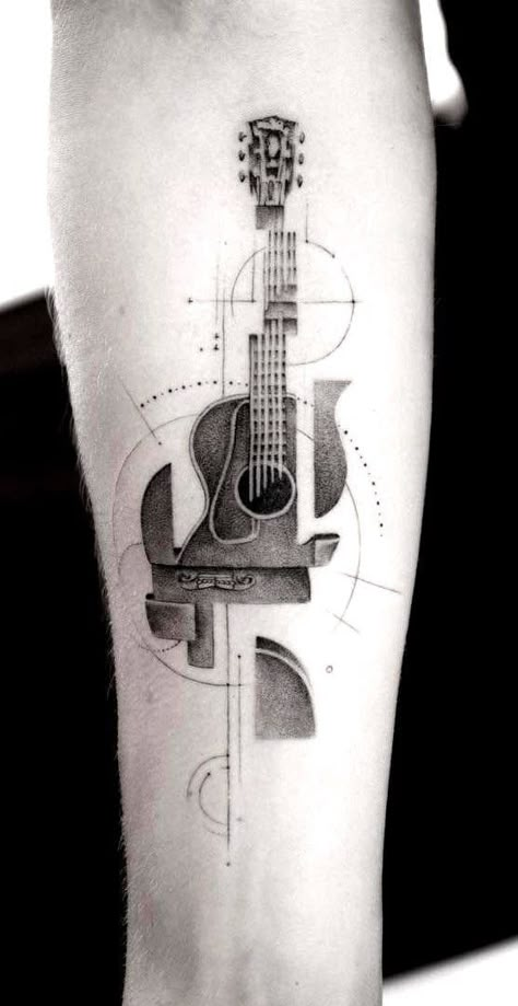 Music Guitar Tattoo, Guitar Tattoo Ideas, Guitar Tattoos, Blatt Tattoos, Model Tattoos, Guitar Tattoo Design, Music Tattoo Sleeves, Backpiece Tattoo, Tattoo Dotwork