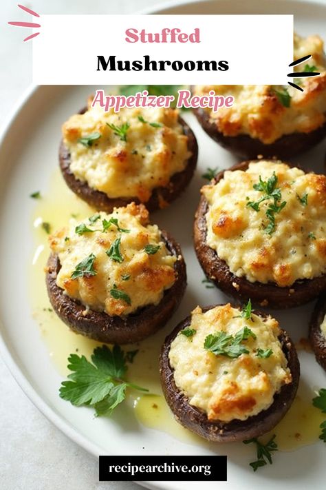 Stuffed Mushrooms Vegetarian Stuffed Mushrooms, Stuffed Mushrooms With Cream Cheese, Gluten Free Stuffed Mushrooms, Goat Cheese Stuffed Mushrooms, Cream Cheese Stuffed Mushrooms, Stuffed Mushrooms Vegetarian, Mushroom Appetizer Recipes, Horderves Appetizers, Fall Recipe Ideas