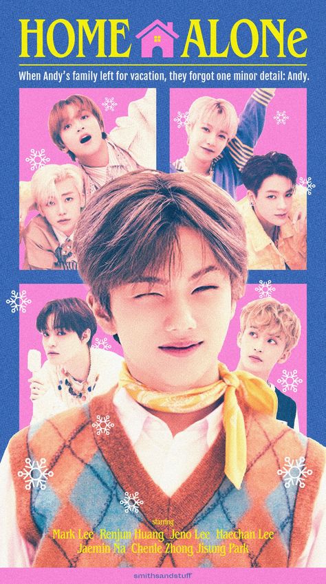 Nct Christmas, Nct Poster, Home Alone 1990, Christmas Layout, Poster Edit, Christmas Layouts, Pop Posters, Editing Inspiration, Kpop Posters