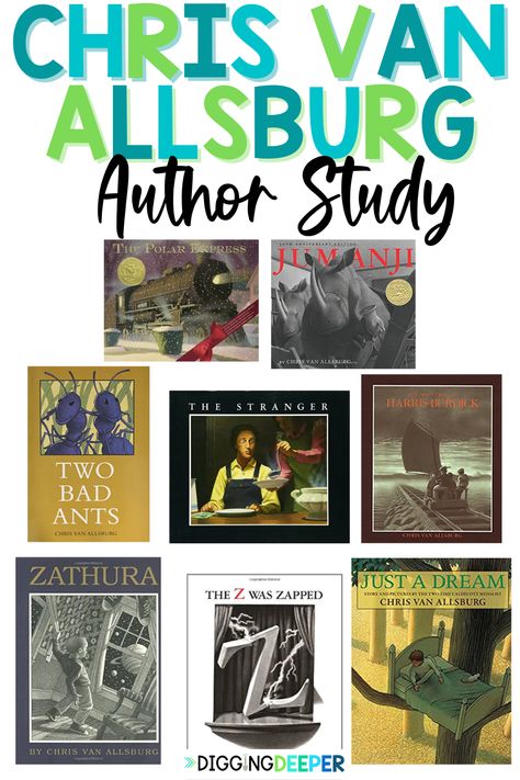 2nd Grade Author Study, Karma Wilson Author Study, Chris Van Allsburg Illustrations, Authors Craft, Chris Van Allsburg Author Study, David Shannon Author Study, Terrifying Movies, Chris Van Allsburg, Homeschool Tools