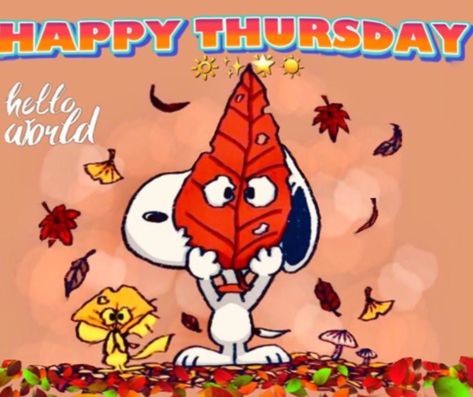 Snoopy October, Snoopy Good Morning, Holiday Memes, Snoopy Fall, Goodnight Snoopy, Snoopy Happy Dance, Peanuts Thanksgiving, Good Morning Thursday Images, Thursday Greetings