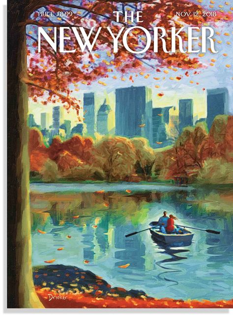 The New Yorker Magazine, New Yorker Magazine, New Yorker Covers, 500 Piece Jigsaw Puzzles, Park Art, Row Boat, Art Tutorial, The New Yorker, New Wall