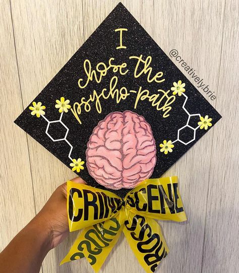 Psychology Graduation Cap, Graduation Cap Designs College, Funny Graduation Caps, Creative Graduation Caps, Freshers Party, Graduation Cap Ideas, College Grad Cap Ideas, Graduation Cap Decoration Diy, College Graduation Cap Decoration