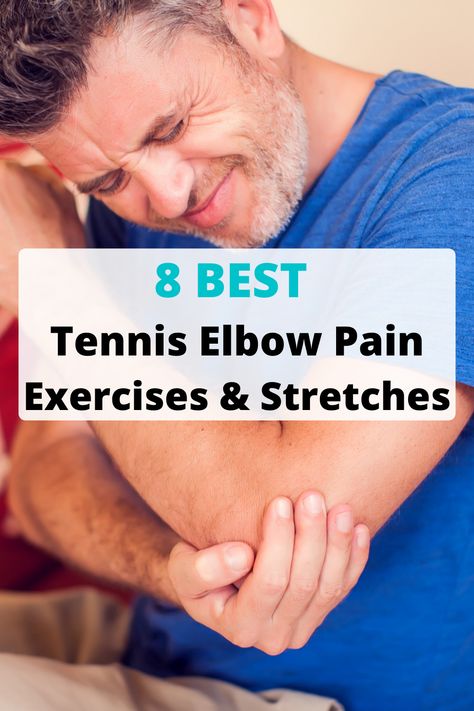 Tennis Elbow can be caused by repetitive gripping, lifting, and carrying activities. Tennis Elbow symptoms include elbow pain, tightness, and stiffness. Learn the 8 BEST physical therapy exercises and stretches that can help treat and prevent this aggravatingly painful elbow injury! Tennis Elbow Symptoms, Arm Injury, Elbow Pain Relief, Arm Anatomy, Forearm Muscles, Therapy Exercises, Elbow Pain, Physical Therapy Exercises, Dark Underarms