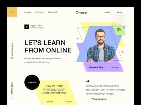 E-learning Educational Platform website design. by Uiux Glow for Piqo Design on Dribbble Elearning Design Inspiration, Best Ux Design, Learning Website Design, About Us Page Design, Webpage Layout, Bad Words Quotes, Elearning Design, Educational Platform, Education Banner