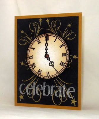 New Years Eve Cards, New Year Cards Handmade, Sewn Cards, New Years Cards, New Year Card Design, Clock Card, Graduation Cards Handmade, New Years Traditions, Happy New Year Cards